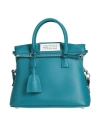 Maison Margiela Woman Handbag Turquoise Size - Cow Leather, Brass, Zinc, Aluminum, Copper In Blue