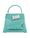 Maison Margiela Woman Handbag Turquoise Size - Cow Leather, Brass, Zinc In Blue