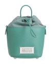 Maison Margiela Woman Handbag Turquoise Size - Cow Leather, Cotton, Polyester, Brass, Zinc In Blue