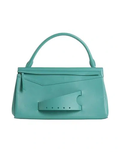 Maison Margiela Woman Handbag Turquoise Size - Cow Leather, Zinc, Aluminum, Copper, Brass In Blue