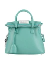 Maison Margiela Woman Handbag Turquoise Size - Goat Skin, Cow Leather, Brass, Zinc, Aluminum In Blue