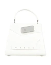 Maison Margiela Snatched Leather Shoulder Bag In White