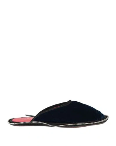 Maison Margiela Woman House Slipper Blue Size 8 Textile Fibers