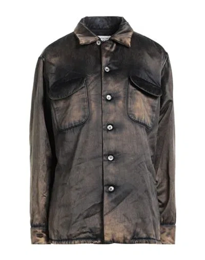 Maison Margiela Woman Jacket Charcoal Size 6 Cotton, Silk In Brown
