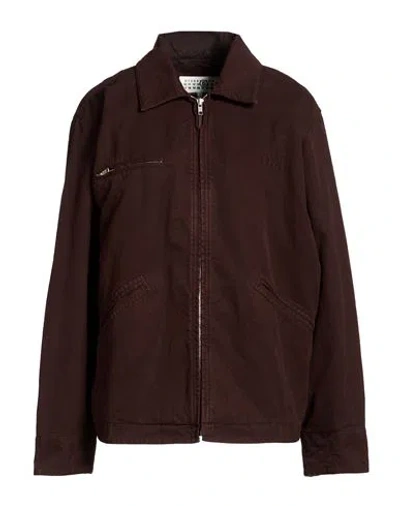Maison Margiela Woman Jacket Chocolate Brown Size 6 Cotton
