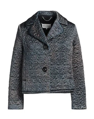 Maison Margiela Woman Jacket Slate Blue Size 6 Acetate, Viscose
