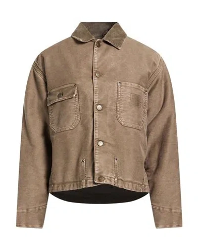 Maison Margiela Woman Jacket Khaki Size 2 Cotton In Brown