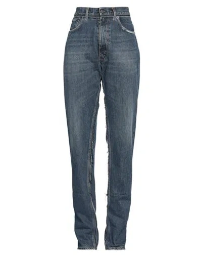 Maison Margiela Woman Jeans Blue Size 32 Cotton, Wool