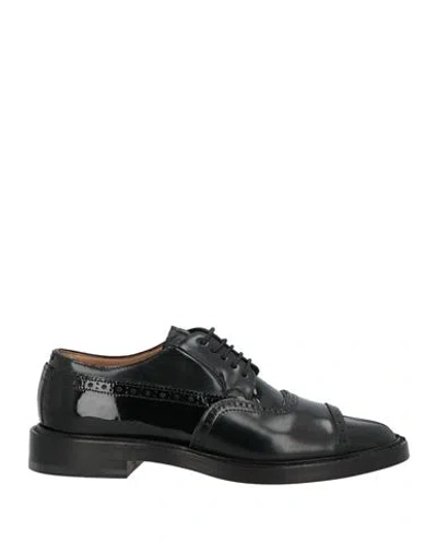 Maison Margiela Woman Lace-up Shoes Black Size 8 Leather
