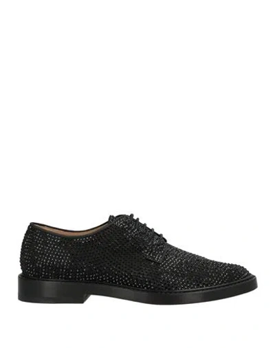 MAISON MARGIELA MAISON MARGIELA WOMAN LACE-UP SHOES BLACK SIZE 8 TEXTILE FIBERS