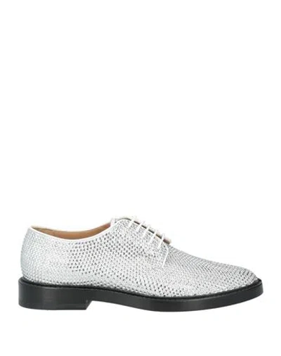 Maison Margiela Woman Lace-up Shoes White Size 8 Textile Fibers In Animal Print