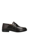 Maison Margiela Woman Loafers Dark Brown Size 10 Leather In Brown