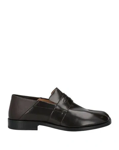 Maison Margiela Woman Loafers Dark Brown Size 10 Leather