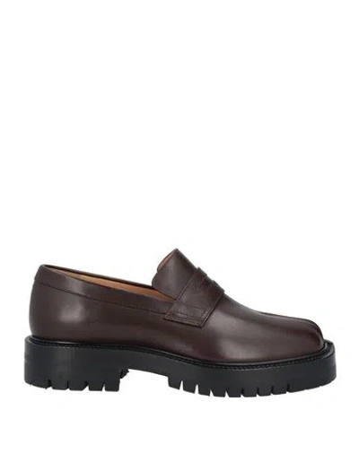 Maison Margiela Woman Loafers Dark Brown Size 8 Leather