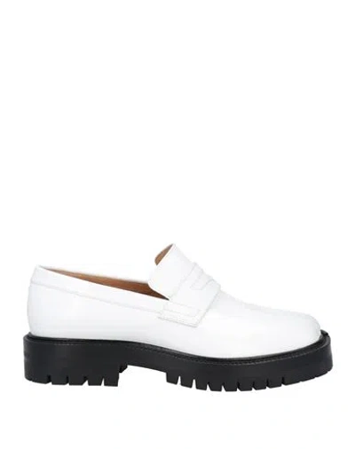 MAISON MARGIELA MAISON MARGIELA WOMAN LOAFERS WHITE SIZE 8 LEATHER