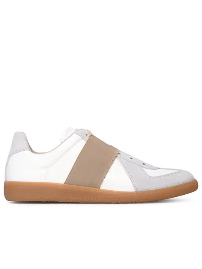 Maison Margiela Woman  White Leather Sneakers In Multicolor