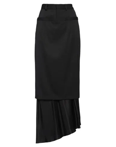 Maison Margiela Woman Maxi Skirt Black Size 10 Polyester, Virgin Wool, Elastane, Viscose