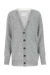 MAISON MARGIELA MAISON MARGIELA WOMAN MELANGE GREY WOOL BLEND CARDIGAN