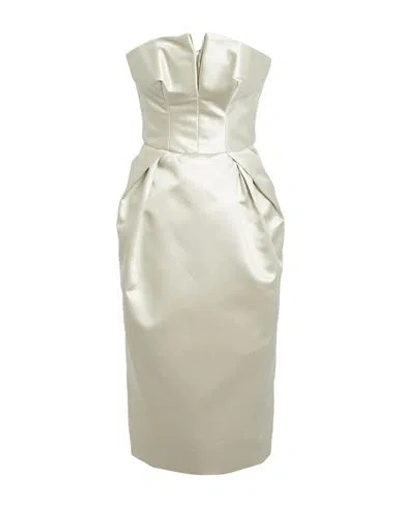 Maison Margiela Woman Midi Dress Beige Size 2 Acetate, Polyamide In White