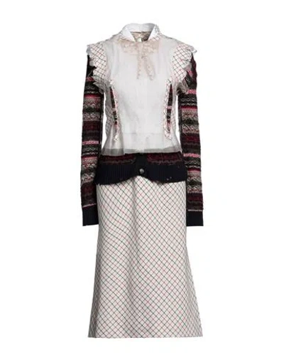 Maison Margiela Woman Midi Dress Beige Size 8 Wool, Cotton, Silk, Polyamide
