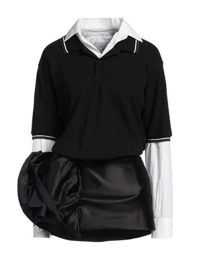 Maison Margiela Woman Midi Dress Black Size 6 Cotton, Silk