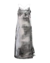 Maison Margiela Lace Trim Abstract-print Midi Slip Dress In Purple