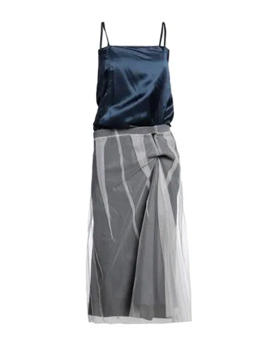 Maison Margiela Woman Midi Dress Midnight Blue Size 6 Wool, Viscose, Polyamide
