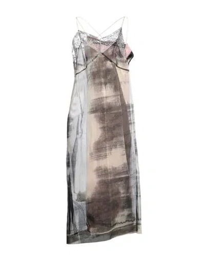 MAISON MARGIELA MAISON MARGIELA WOMAN MIDI DRESS PINK SIZE 4 SILK, CUPRO, VISCOSE, POLYAMIDE