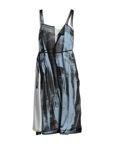 Maison Margiela Woman Midi Dress Slate Blue Size 6 Silk