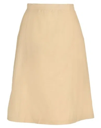 Maison Margiela Woman Midi Skirt Beige Size 6 Cotton, Polyamide