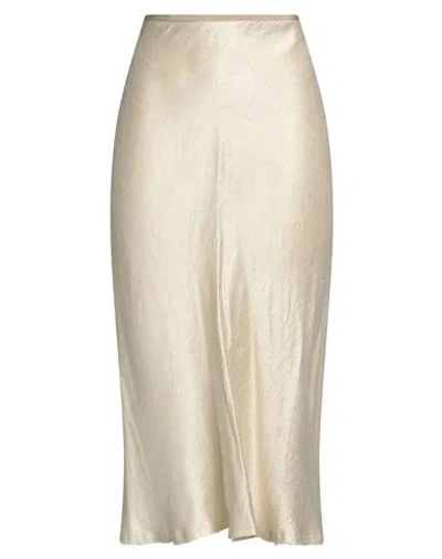 Maison Margiela Woman Midi Skirt Beige Size 8 Silk