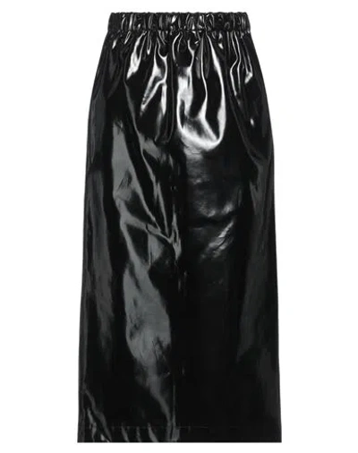 Maison Margiela Woman Midi Skirt Black Size 6 Cotton, Elastane