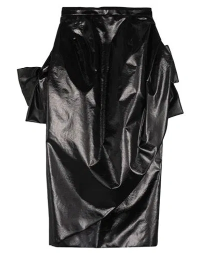 Maison Margiela Woman Midi Skirt Black Size 2 Polyester, Cotton, Elastane, Polyurethane