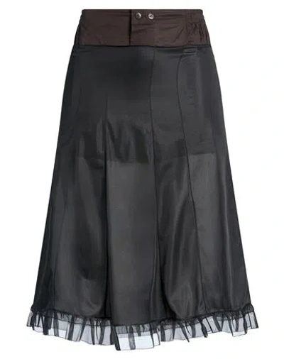 Maison Margiela Woman Midi Skirt Black Size 6 Polyester, Cotton