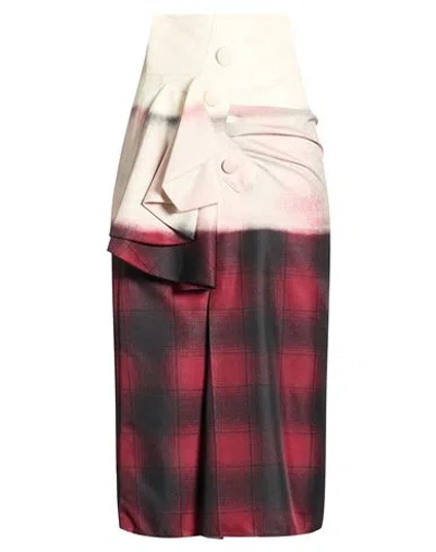 Maison Margiela Woman Midi Skirt Brick Size 2 Polyester In Red