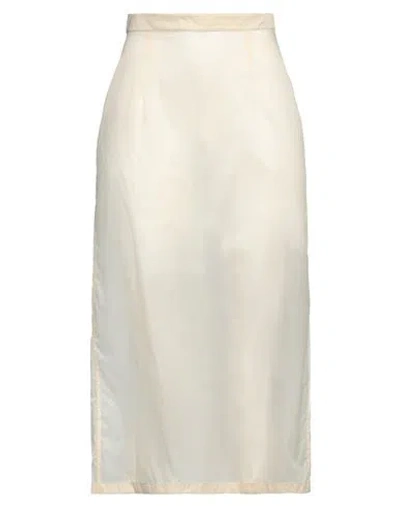 Maison Margiela Woman Midi Skirt Cream Size 6 Polyamide In White