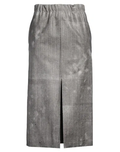 Maison Margiela Woman Midi Skirt Grey Size 6 Wool