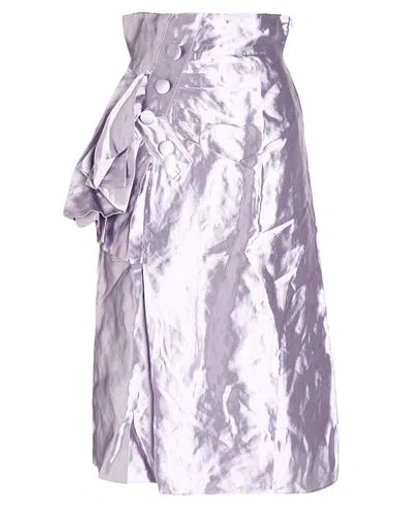 Maison Margiela Woman Midi Skirt Lilac Size 6 Polyester, Metallic Fiber, Silk