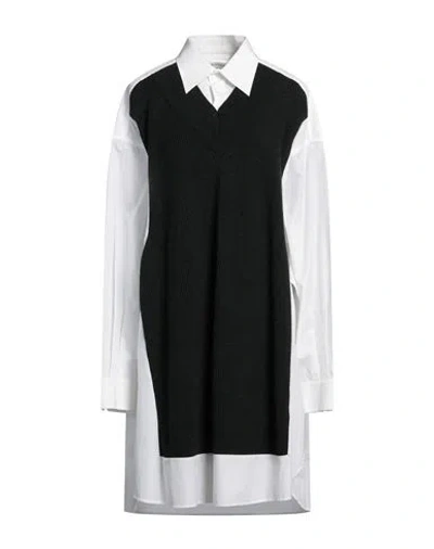 Maison Margiela Woman Mini Dress Dark Green Size Xxs Cotton, Wool