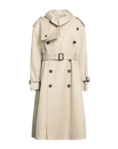 Maison Margiela Woman Overcoat Beige Size 2 Cotton