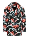 Maison Margiela Mm4 Double-breasted Over Jacket With Floral Motif In Green