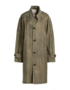 Maison Margiela Woman Overcoat & Trench Coat Military Green Size 10 Linen, Polyurethane Coated In Green