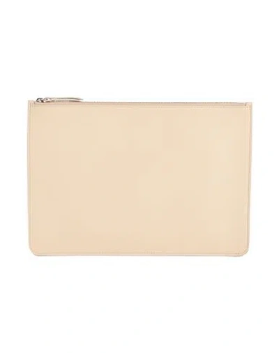 Maison Margiela Woman Pouch Beige Size - Cow Leather, Brass, Zinc, Copper, Aluminum In Sand