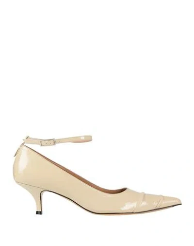 Maison Margiela Woman Pumps Beige Size 11 Leather In Multi