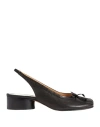 Maison Margiela 30mm Tabi Slingback Heeled Pumps In Black