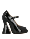 Maison Margiela Open-toe Patent Leather Pumps With Strap Heel 13 Cm In Black