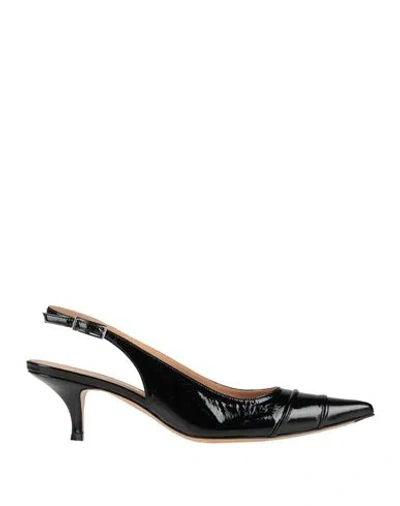 Maison Margiela Woman Pumps Black Size 8 Leather In Multi