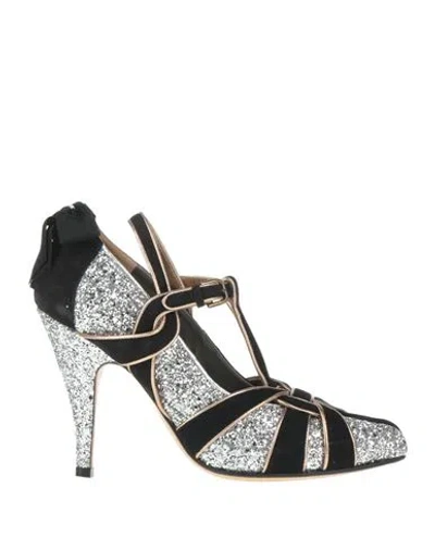 Maison Margiela Glitter-detailing Split-toe Pumps In Black