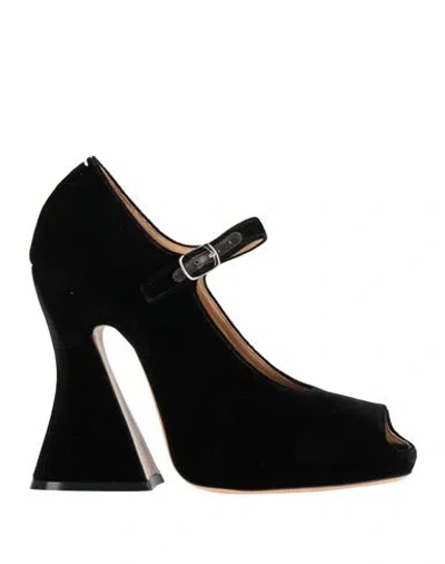 MAISON MARGIELA MAISON MARGIELA WOMAN PUMPS BLACK SIZE 7 TEXTILE FIBERS