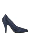 Maison Margiela Woman Pumps Blue Size 8 Textile Fibers
